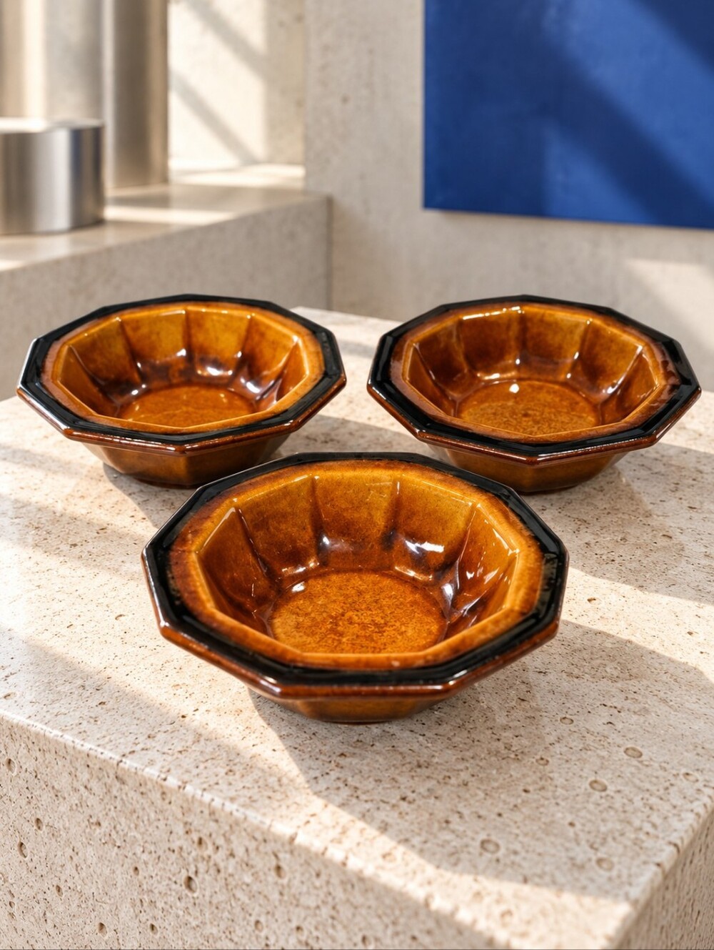 Céramique de Beauce Da Vinci DV-5 Bowls Set of 3 Philippe Lambert 1980
